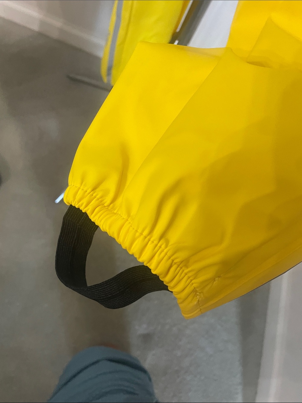 Kids Yellow Waterproof Bib Rain Pants with Adjustable Black Suspenders - Picture 5 of 5